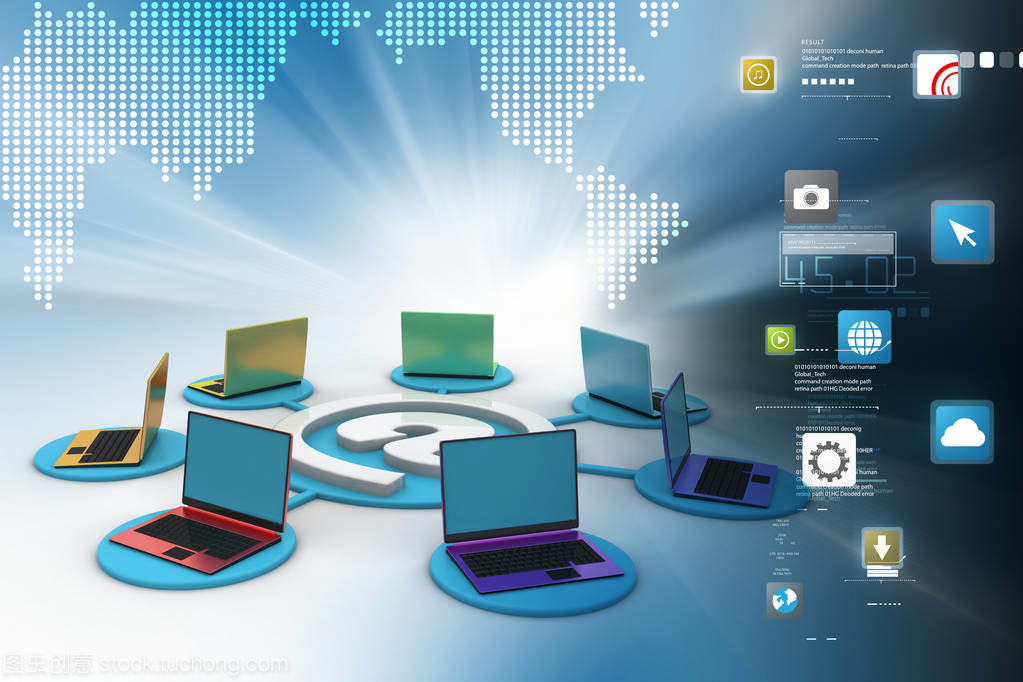 電子郵件符號(hào)與3D筆記本電腦插圖 電子與網(wǎng)絡(luò)科技的視覺敘事